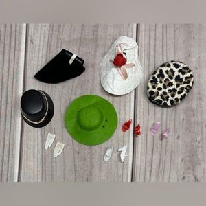 Vintage Barbie Lot - 5 Hats 1 Pair of Gloves 3 Pairs of Shoes (2 Marked Japan)